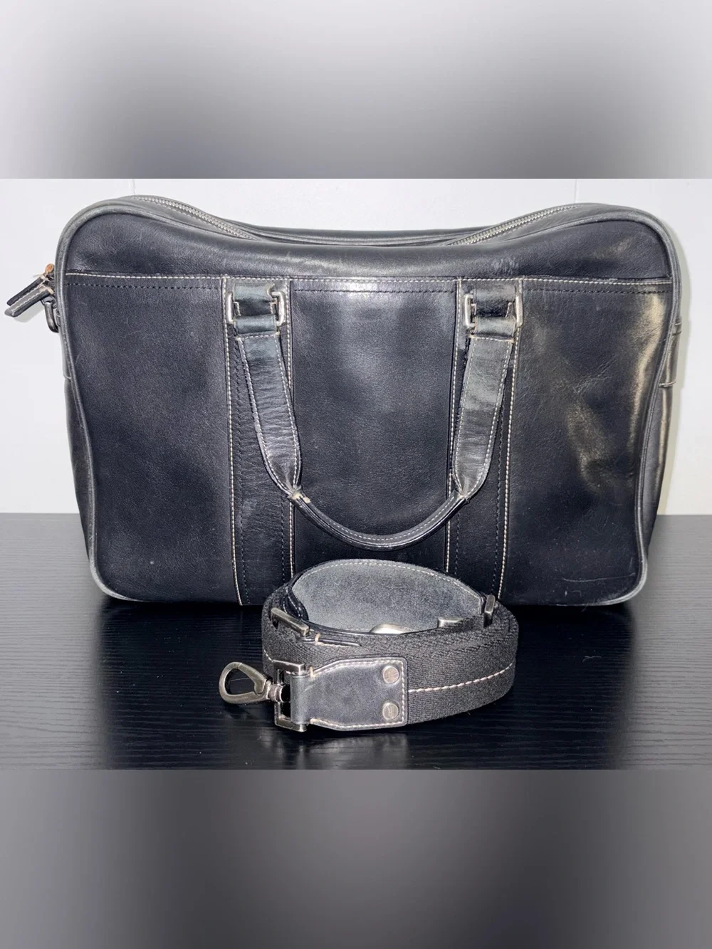 Coach Legacy F063-70021 Black Leather Briefcase Business Bag Shoulder Strap